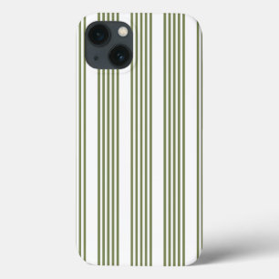 Case-Mate iPhone Case Motif vert olive et blanc cinq bandes