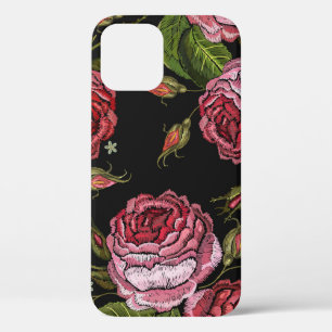 Case-Mate iPhone Case Motif vintage de broderie de rose rouge