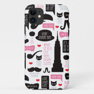 Coque iPhone 11 Motif vintage de moustache de New York City
