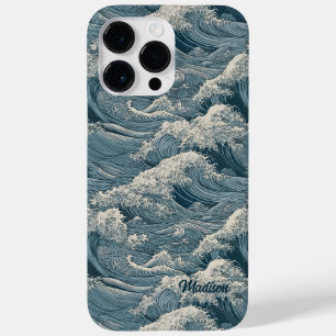 Coque Pour Pour iPhone 14 Pro Max Motif Waves de nom personnalisé