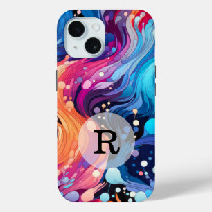Coque Pour iPhone 15 Motif Wavy couleur Modèle personnalisé