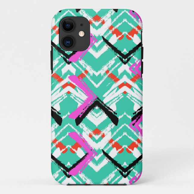 Coques Case-Mate iPhone Motif Zig Zag Turquoise (Dos)