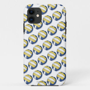Coque Case-Mate Pour iPhone Motifs de volley-ball bleu et jaune