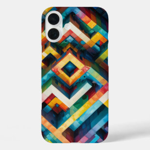 Coques iPhone 16 Plus Motifs géométriques aux couleurs contrastantes aud