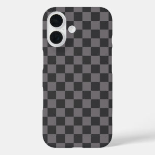 Coque Pour iPhone 16 Motifs noirs Damier Vérifié À carreaux