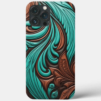 Case-Mate iPhone Case Motifs occidentaux à outils Turquoise et Chocolat