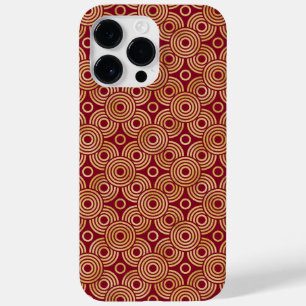 COQUE POUR POUR iPhone 14 PRO MAX MOTIFS RED & GOLD ART DECO