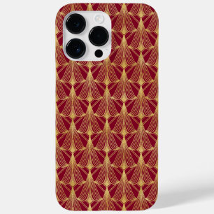COQUE POUR POUR iPhone 14 PRO MAX MOTIFS RED & GOLD ART DECO