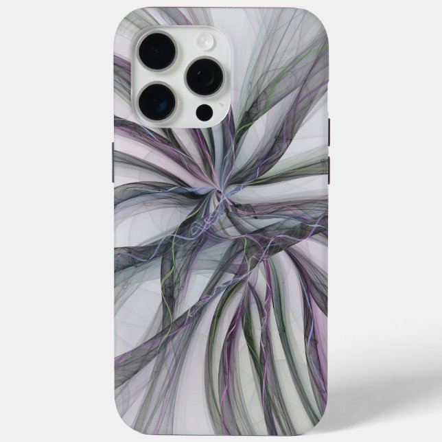 Coques Case-Mate iPhone Motions Filigree Moderne Abstrait pivotant Fractal (Verso)