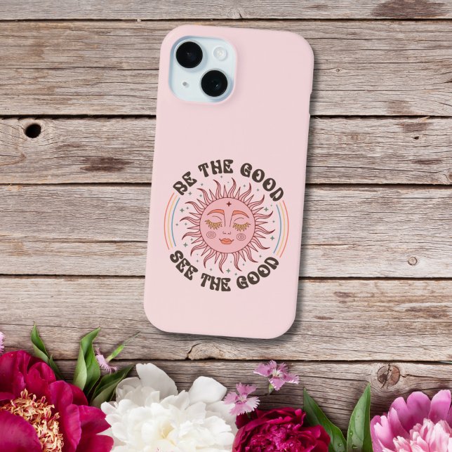 Coques Case-Mate iPhone Motivationnel Inspirationnel Dire être bon (Motivational Inspirational Be The good See The good pink iPhone 15 14 13 12 11 XR XS X case)