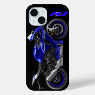 Coque Pour iPhone 15 Moto Blue R1 Sportsbike