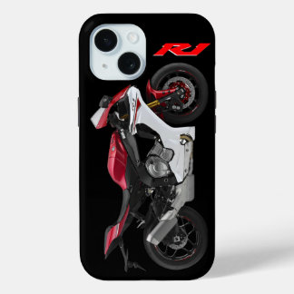 Coque Pour iPhone 15 Moto rouge R1 Sportsbike