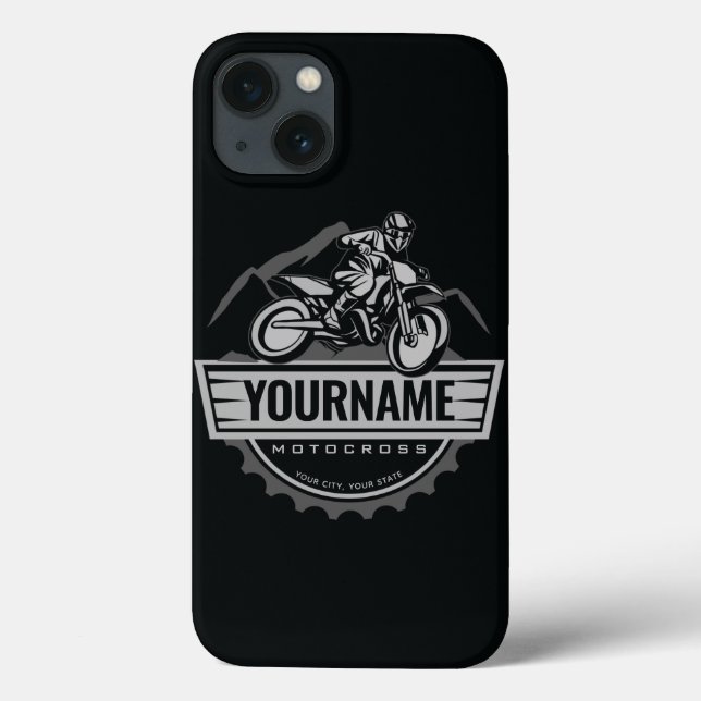Coques Case-Mate iPhone Motocross personnalisée Rider Dirt Bike Hill Racin (Verso)