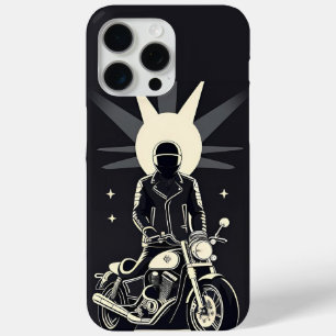 Coque iPhone 15 Pro Max Motocycliste roulant sous un ciel éclairé par la l