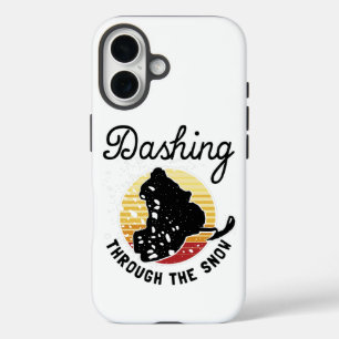 Coque Pour iPhone 16 Motoneige - Dévaler la neige
