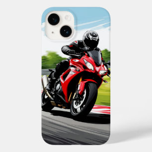 Coque Pour iPhone 14 Motorcycliste penché en virage