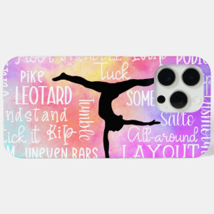 Coque iPhone 15 Pro Max Mots de gymnastique Rainbow Ombre