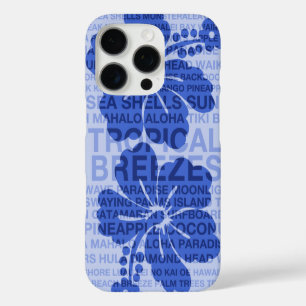 Coques iPhone 16 Pro Mots de l'été Hibiscus hawaïen bleu