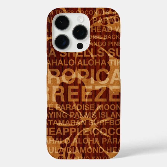 Coques Case-Mate iPhone Mots d'été Hibiscus hawaïen Faux Wood (Verso)