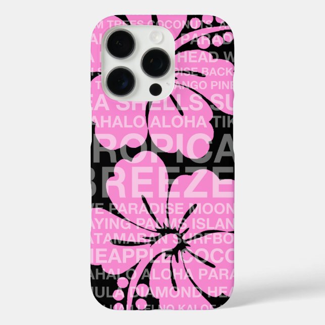 Coques Case-Mate iPhone Mots d'été Hibiscus hawaïen rose (Verso)
