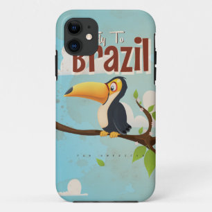 Coques Pour iPhone Mouche vintage à l'affiche de voyage de toucan du