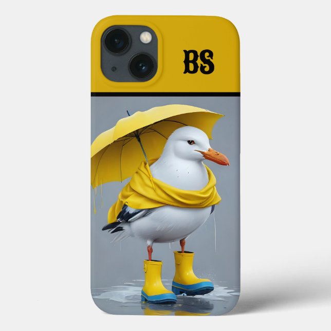 Coques Case-Mate iPhone Mouette drôle dans les bottes de pluie - Humour de (Verso)