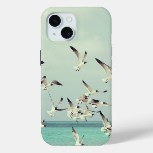 Coque Pour iPhone 15 Mouettes volant au-dessus de la mer Cool