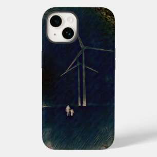 Coque Pour iPhone 14 Moulins à vent de cas abstrait artistique de