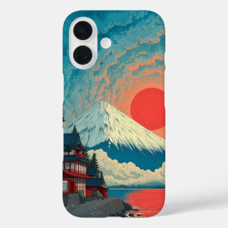 Coque Pour iPhone 16 Mount Fuji Sunset Japanese Art Phone Case
