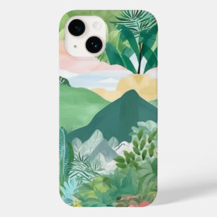 Coque Pour iPhone 14 Mountain and Palm Trees