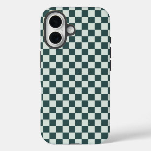 Coque Pour iPhone 16 Mousse verte forêt à motif à carreaux