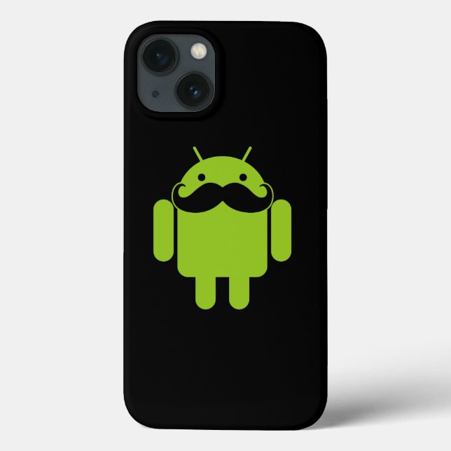Coques Case-Mate iPhone Moustache androïde de robot sur le noir (Verso)