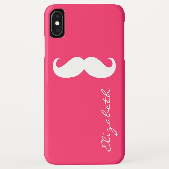 Coques Case-Mate iPhone Moustache Arrière - plan rose chaud (Dos)