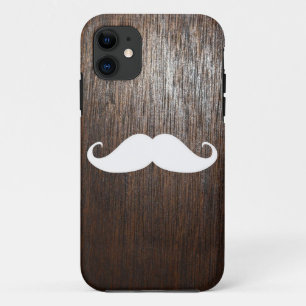 Etui iPhone Case-Mate Moustache blanche drôle sur l'arrière - plan en