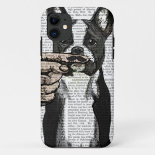 Coques Pour iPhone Moustache de bouledogue français et de doigt