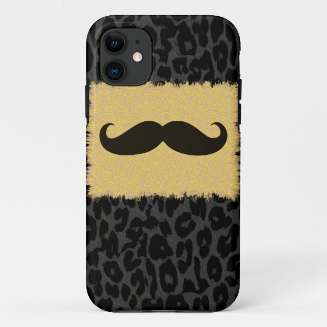 Coques Case-Mate iPhone Moustache drôle et Empreinte de léopard (Dos)