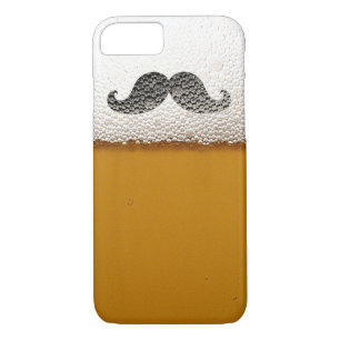 Coque Case-Mate Pour iPhone Moustache noire drôle dans la mousse de bière