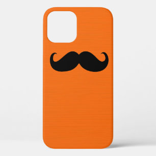 Case-Mate iPhone Case Moustache noire drôle sur fond orange
