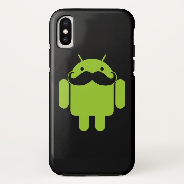 Coques Case-Mate iPhone Moustache Robot Android sur Noir (Dos)