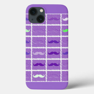 iPhone 13 Case Moustache violette drôle