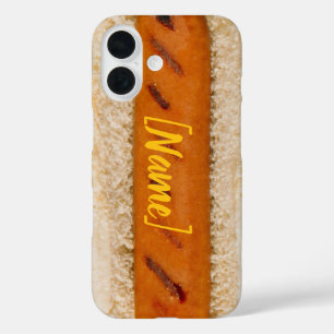 Coque Pour iPhone 16 Moutarde Personnalisée pour Hot Dog Nom Photo de N