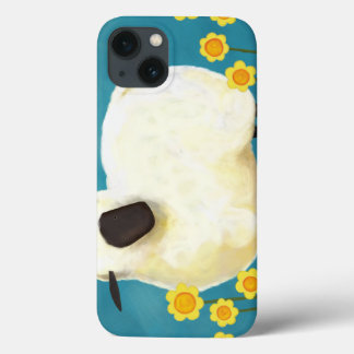 iPhone 13 Case Moutons et fleurs jaunes