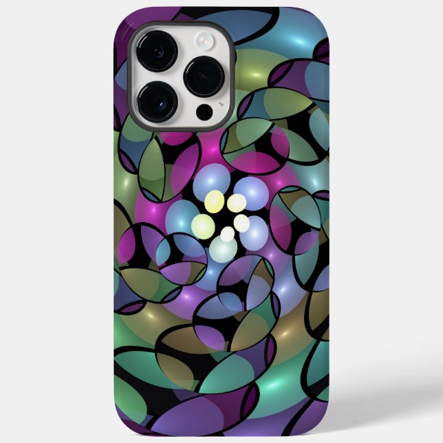 Coques Case-Mate iPhone Mouvements colorés Abstrait Trippy Fractal Art (Verso)
