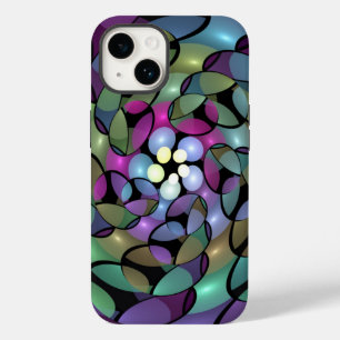 Coque Pour iPhone 14 Mouvements colorés Abstrait Trippy Fractal Art