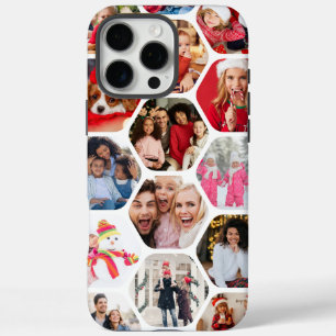 Coques iPhone 16 Pro Max Multi Photo Collage Simple Moderne Hexagon Motif
