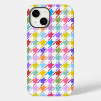 Multicolor Houndstooth+Motif blanc