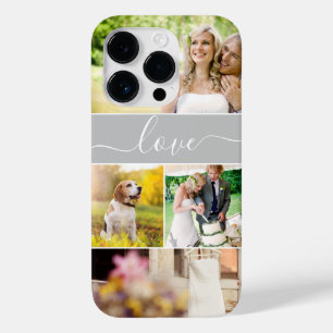 Coque Pour iPhone 14 Pro Multiples photos amour script mariée mariée coutum