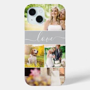 Coque Pour iPhone 15 Multiples photos amour script mariée mariée coutum