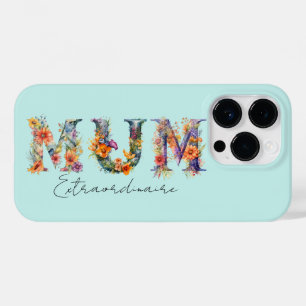 Coque Pour iPhone 14 Pro Mum Extraordinaire Floral Typographie