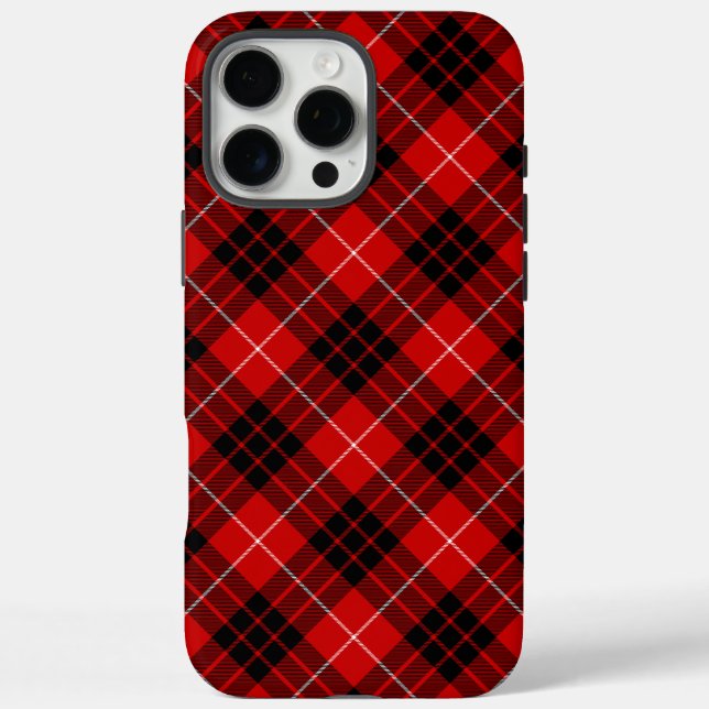 Coques Case-Mate iPhone Munro tartan rouge noir plaid (Verso)